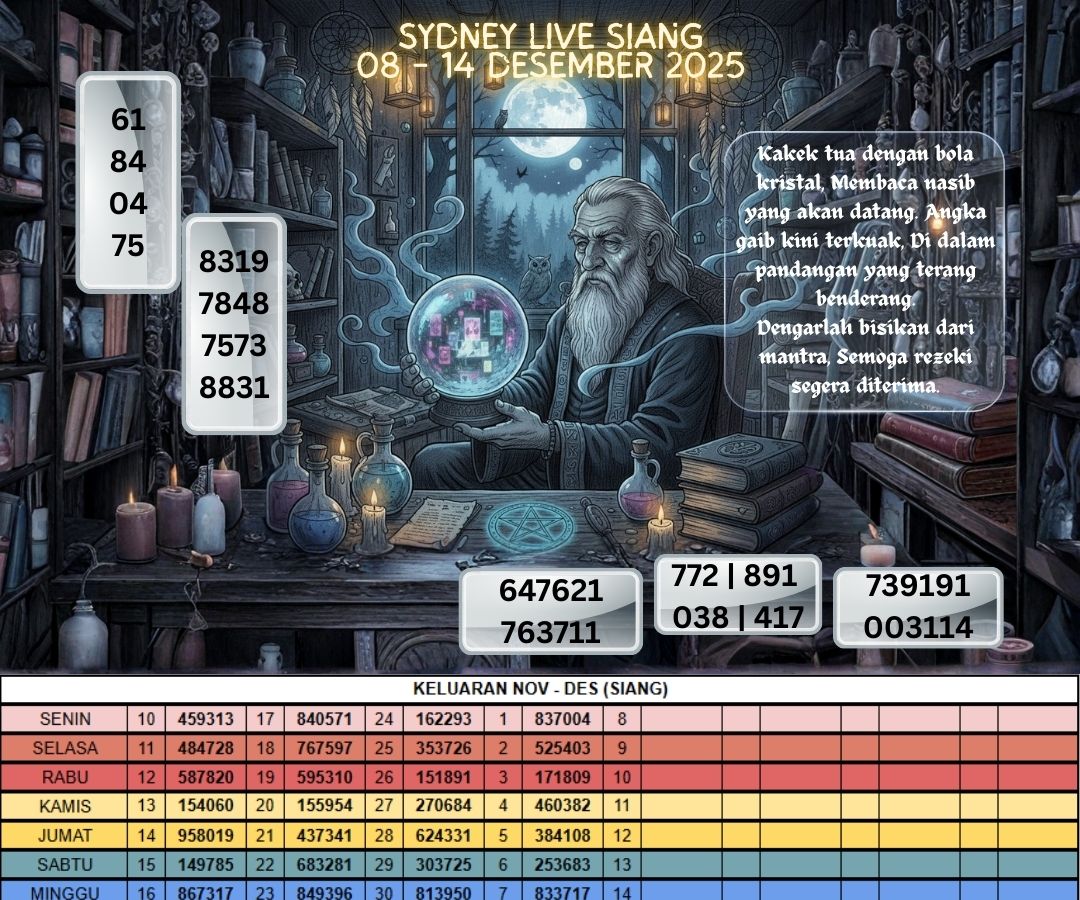 SYDNEY LIVE SIANG 08 - 14 DESEMBER 2025